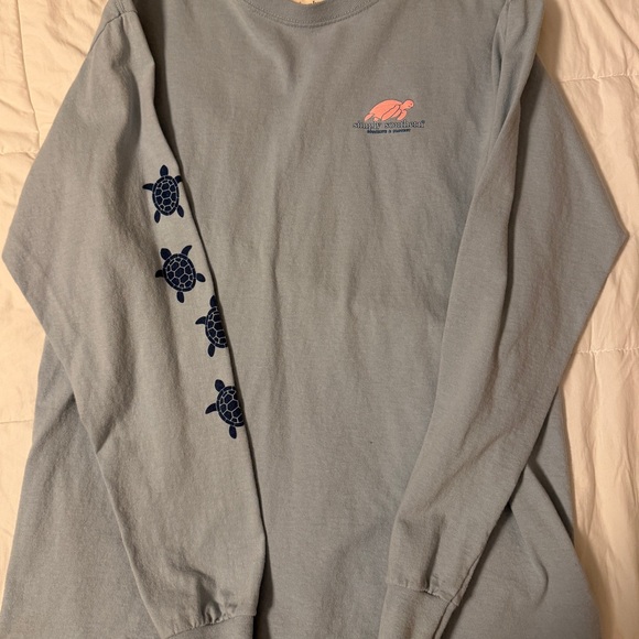 Simply Southern Light Blue Cotton Shirt - Picture 2 of 3